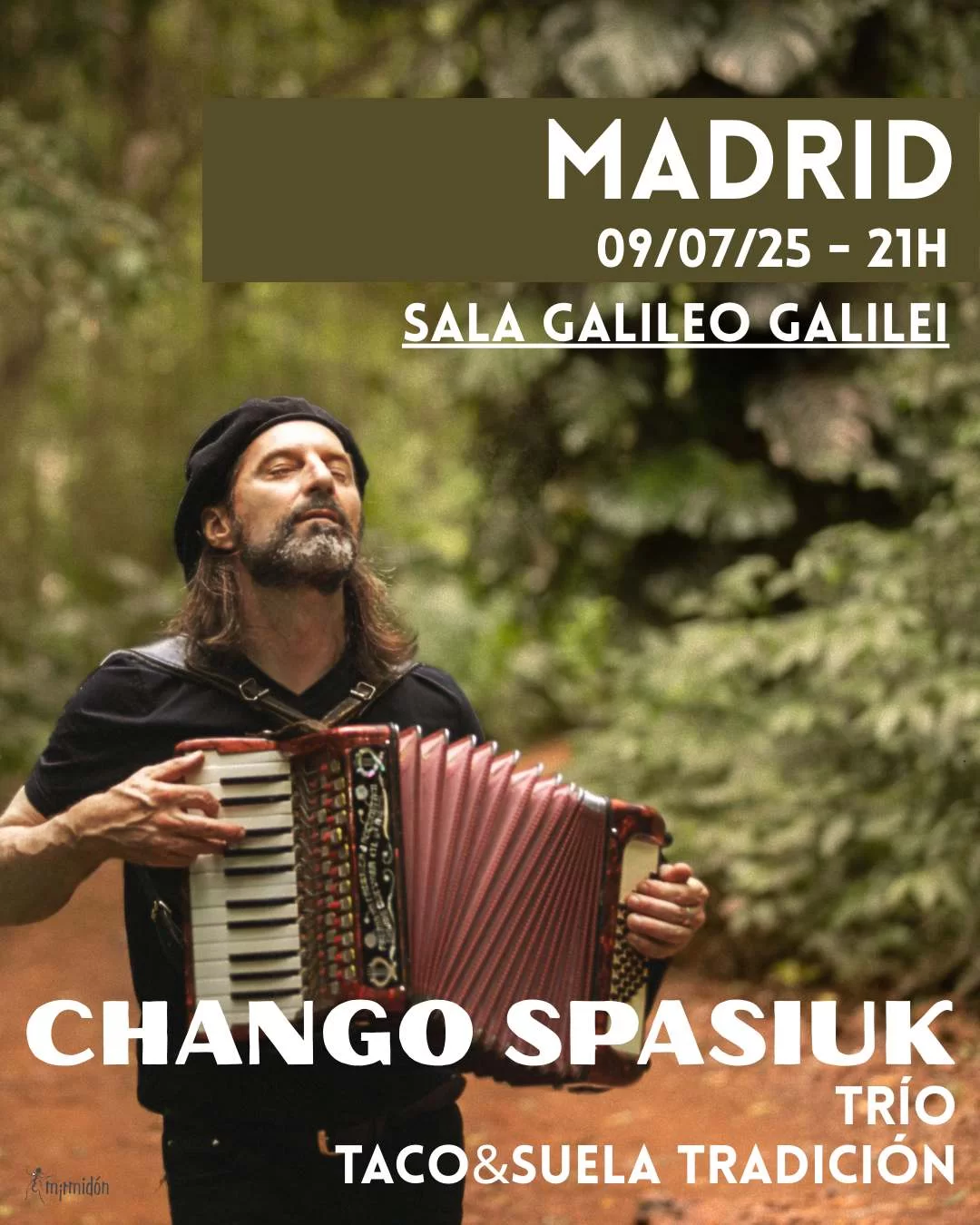 Chango Spasiuk, referente en la música popular de Argentina, presenta el 9 de julio en Madrid, en la sala Galileo Galilei, el espectáculo “Taco y suela: tradición”