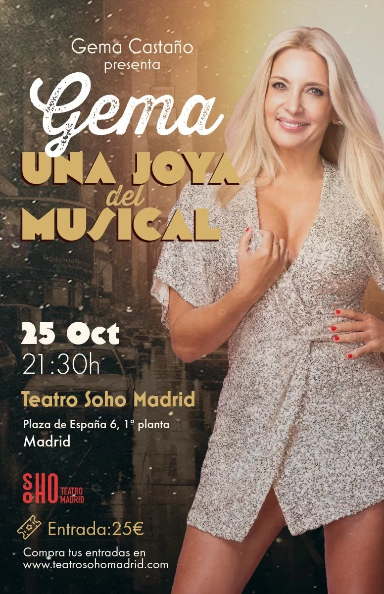 “Una joya del Musical”, concierto de Gema Castaño en Madrid, el 25 de octubre próximo