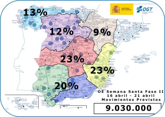 Todo preparado para una Operación Especial de Tráfico de Semana Santa que prevé superar los 17 millones de desplazamientos